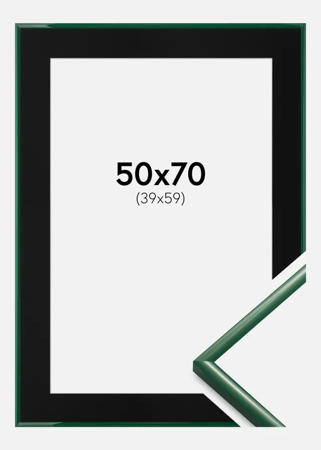 Moldura New Lifestyle Moss Green 50x70 cm - Passe-partout Preto 40x60 cm