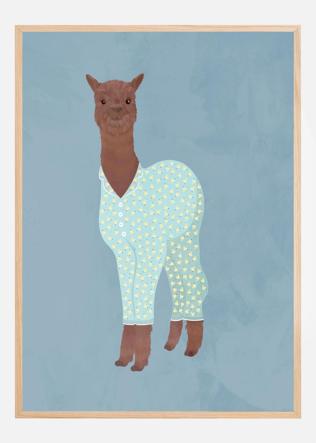 Product Image for Llama In Pjs Banana blue Póster (21x29.7 cm (A4))