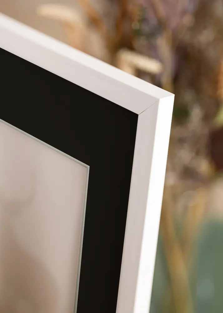 Moldura Stilren Branco 40x60 cm - Passe-partout Preto 32,9x48,3 cm (A3+)