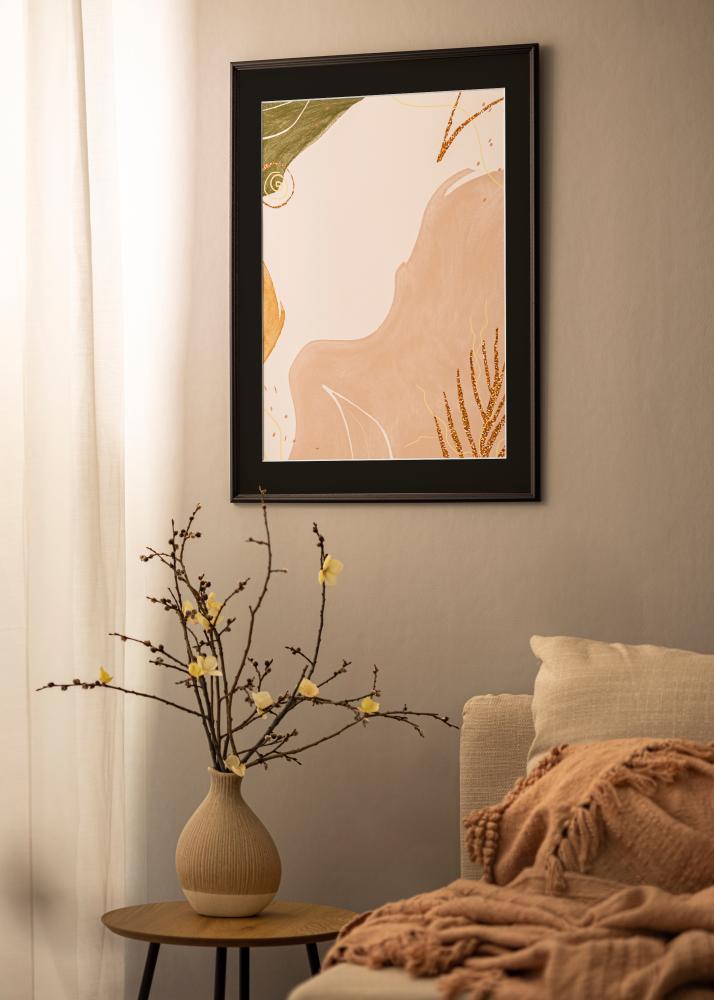 Moldura Horndal Preto 50x60 cm - Passe-partout Preto 40x50 cm