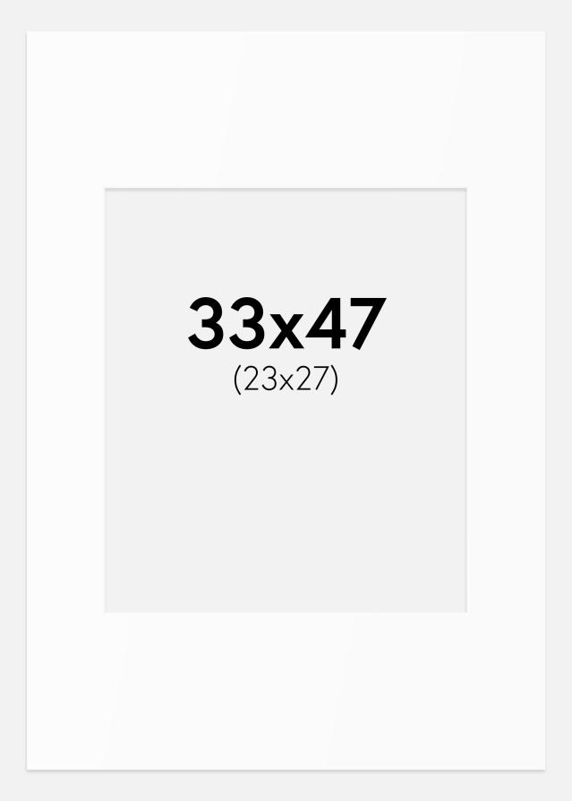 Passe-partout Branco Padrão (Bordo interior branco) 33x47 cm (23x27)