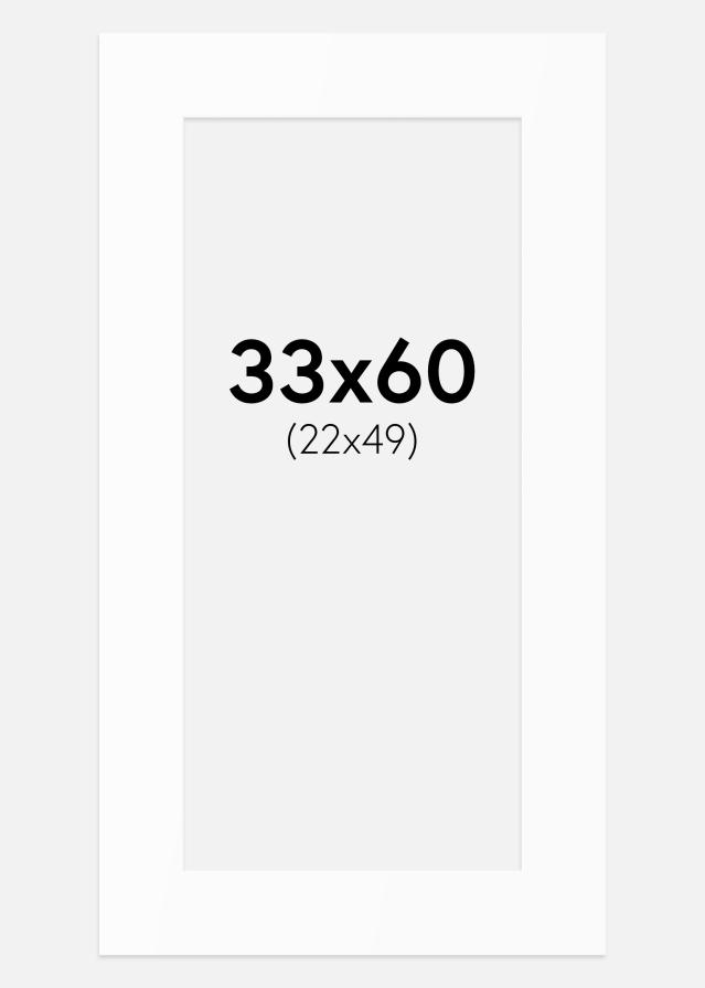 Passe-partout Branco Padrão (Bordo interior branco) 33x60 cm (22x49)