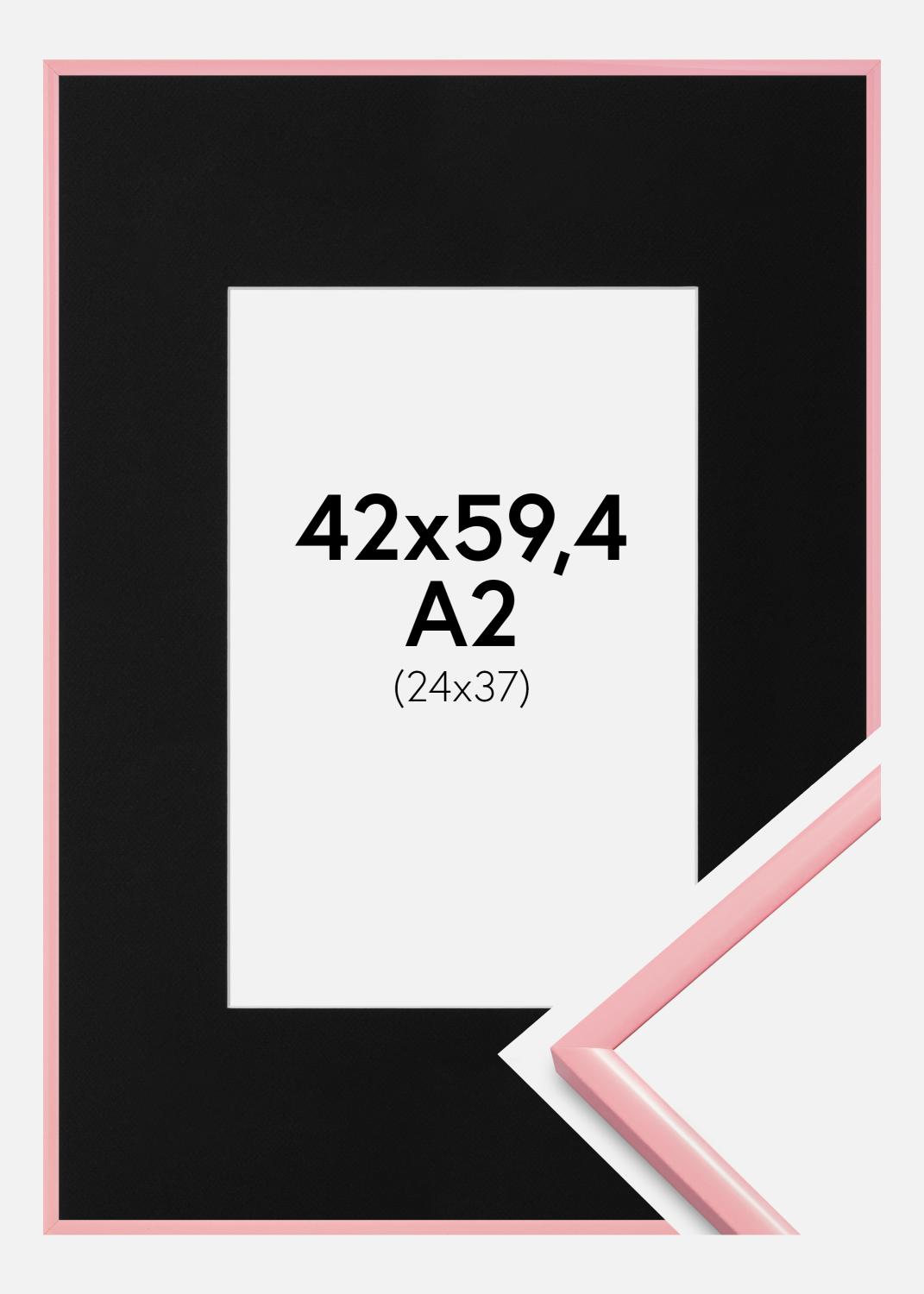Product Image for Moldura New Lifestyle Cor-de-rosa 42x59,4 cm (A2) - Passe-partout Preto 25x38 cm