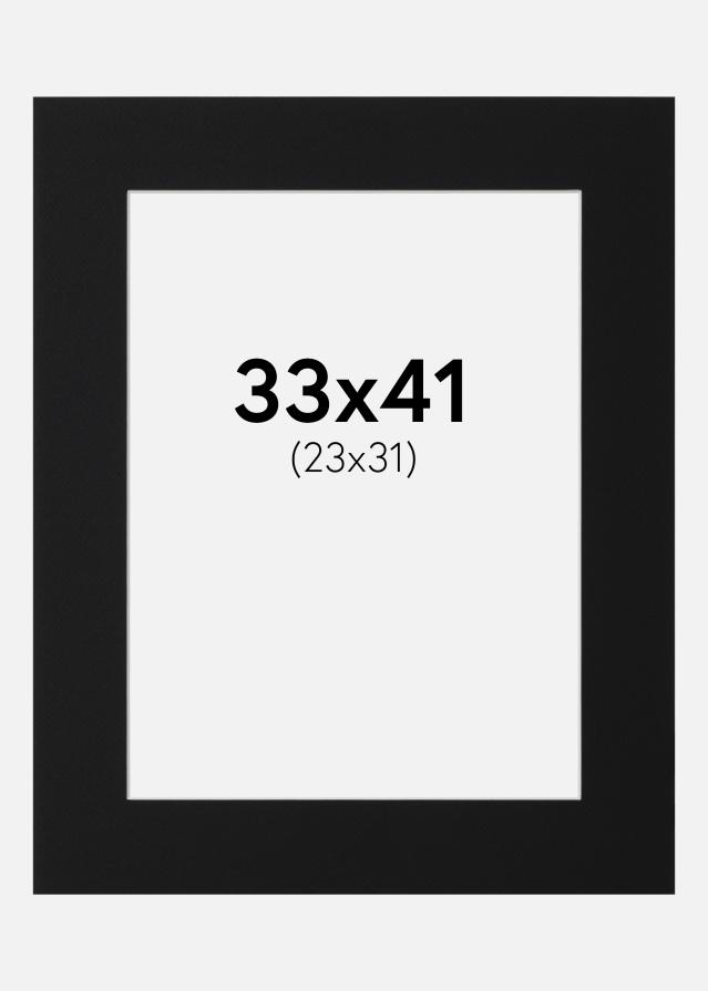 Passe-partout Preto Padrão (Bordo interior branco) 33x41 cm (23x31)