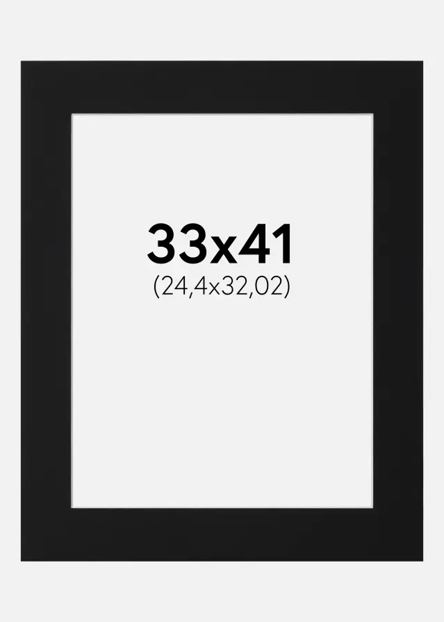 Passe-partout Preto Padrão (Bordo interior branco) 33x41 cm (24,4x32,02)
