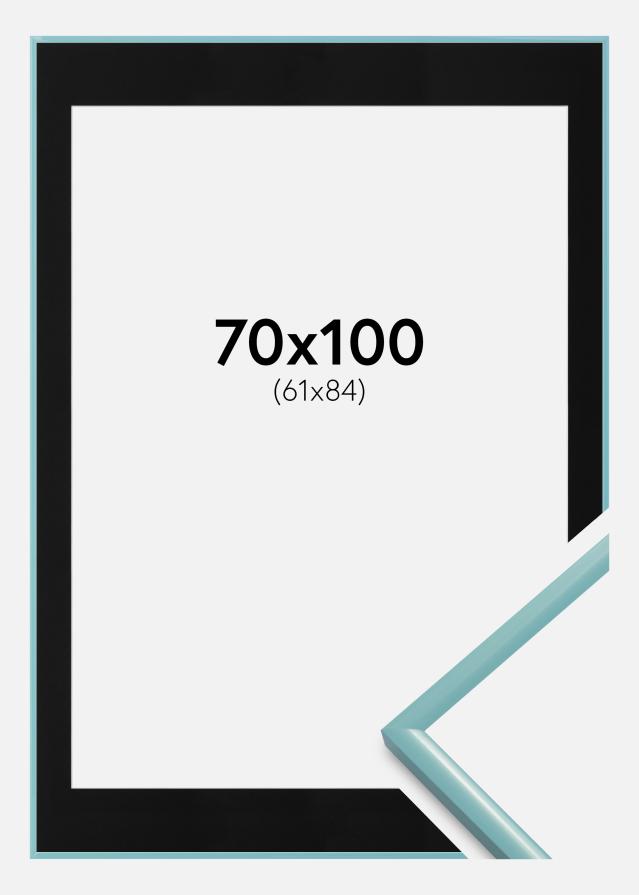 Moldura New Lifestyle Turquesa 70x100 cm - Passe-partout Preto 62x85 cm