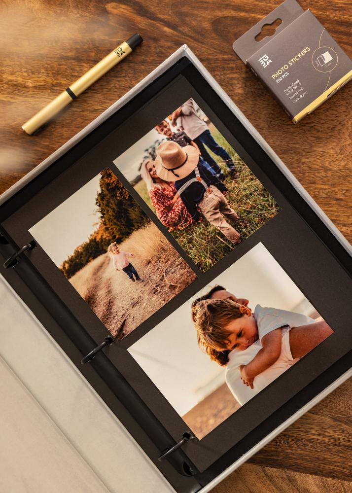 KAILA THROWBACK Grey/White - Coffee Table Photo Álbum (60 Preto Páginas)