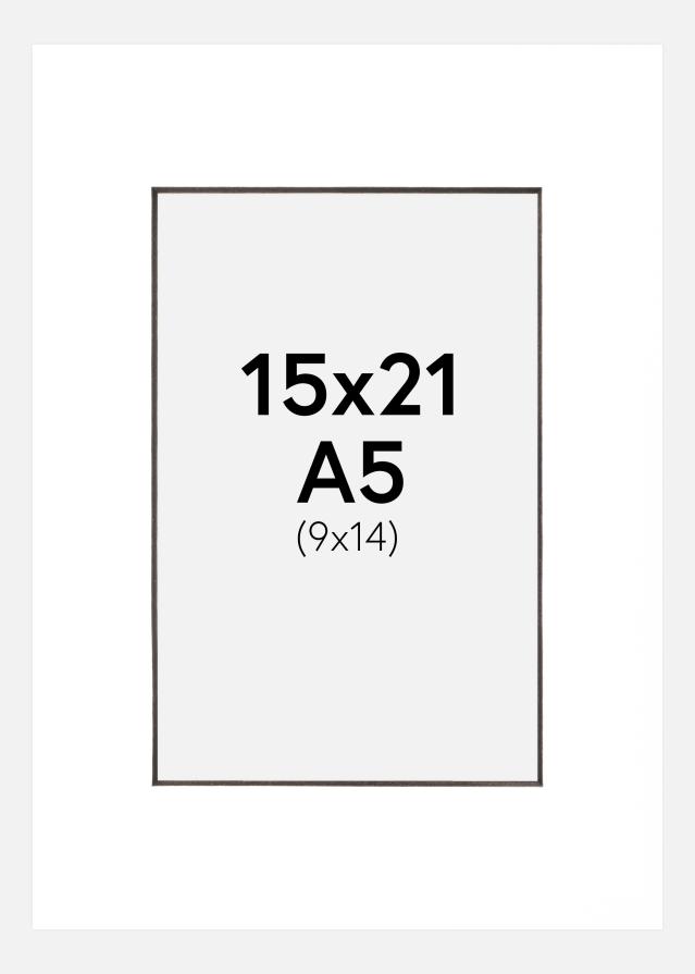 Passe-partout Branco (Bordo interior preto) 15x21 cm (9x14 cm)