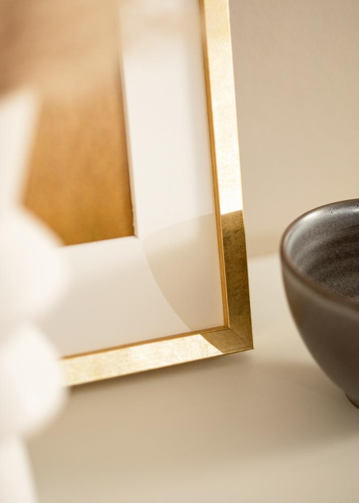 Moldura Ares Vidro acrílico Dourado 50x60 cm