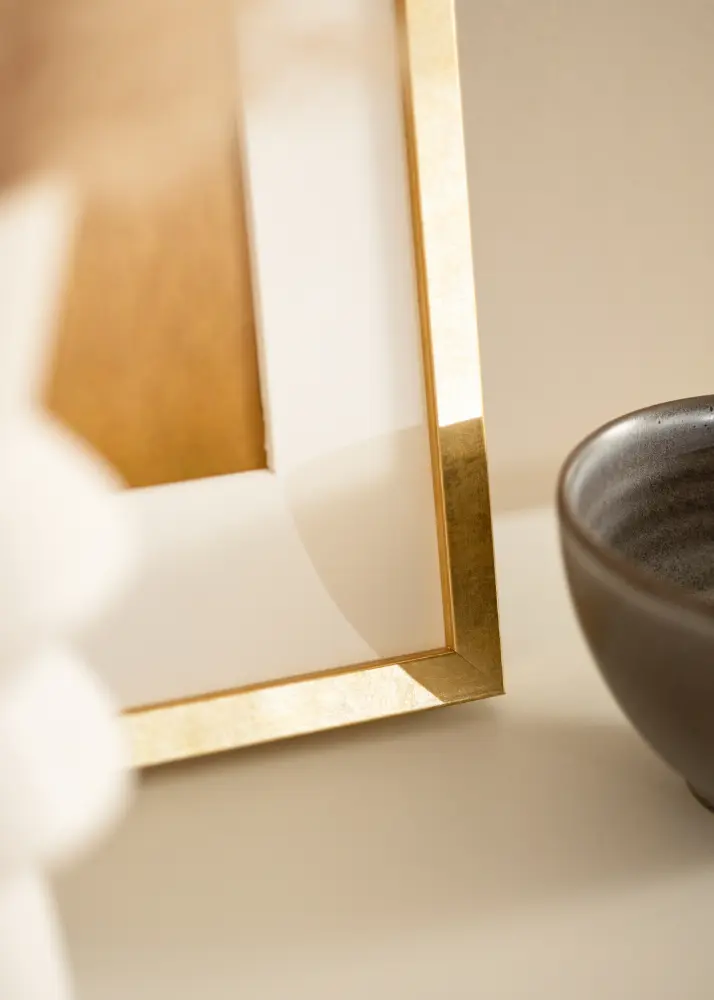 Moldura Ares Vidro acrílico Dourado 29,7x42 cm (A3)
