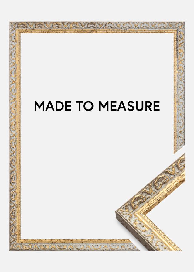 Moldura Smith Amarelod-Prateado - Tamanho personalizável