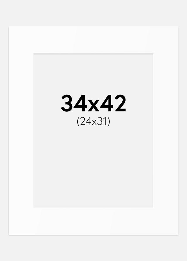 Passe-partout Branco Padrão (Bordo interior branco) 34x42 cm (24x31)