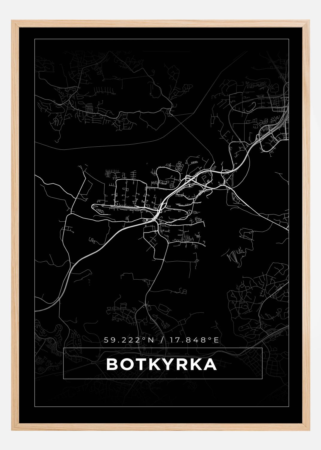 Product Image for Mapa - Botkyrka - Cartaz Preto (21x29.7 cm (A4))