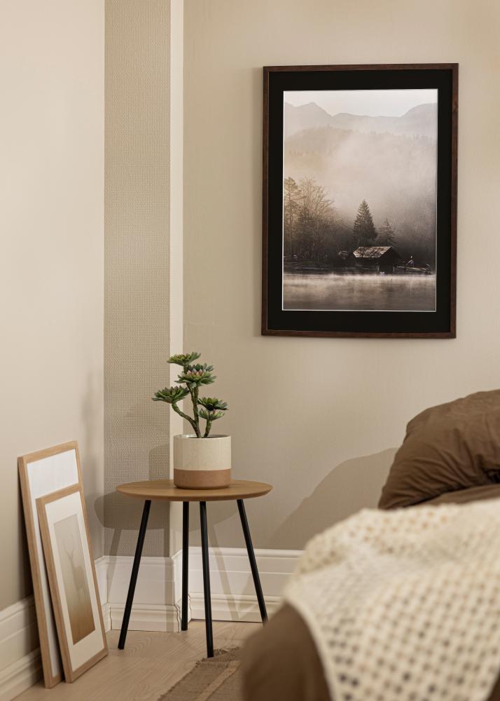 Moldura Trendy Nogueira 20x30 cm - Passe-partout Preto 10x20 cm