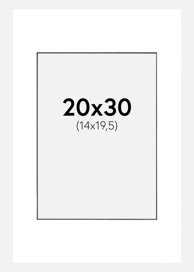 Passe-partout Branco (Bordo interior preto) 20x30 cm (14x19,5 cm)