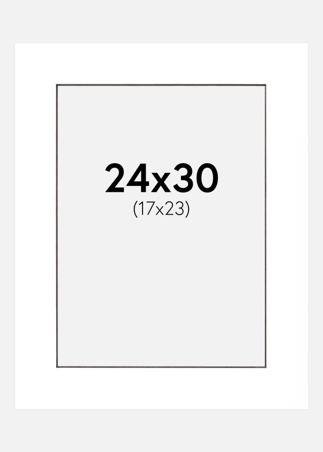 Passe-partout Branco (Bordo interior preto) 24x30 cm (17x23 cm)