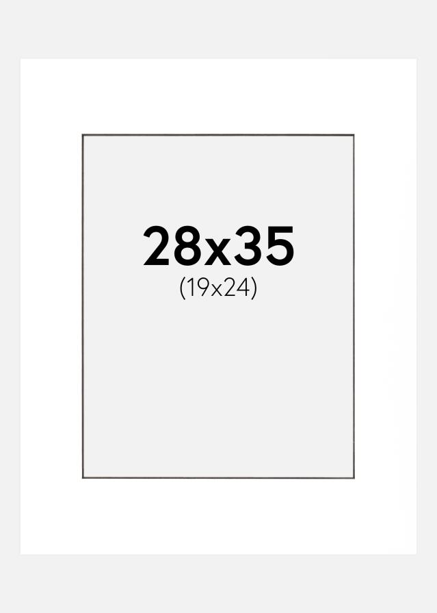 Passe-partout Branco (Bordo interior preto) 28x35 cm (19x24 cm)