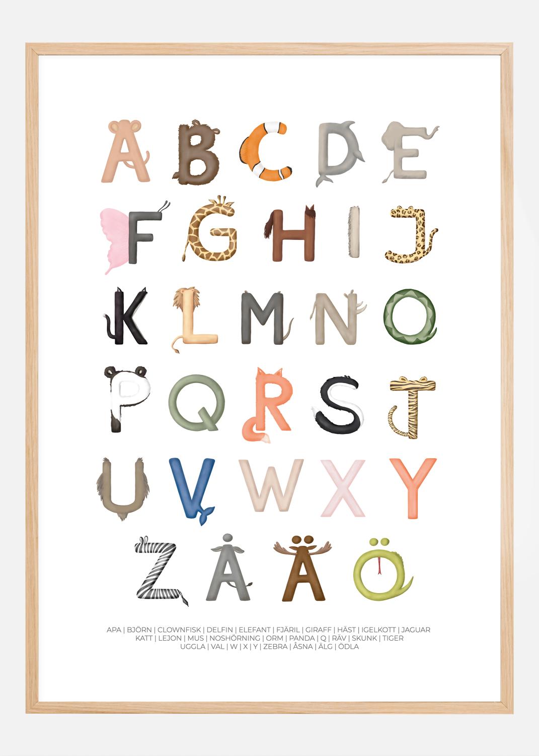 Product Image for Djurbokstäver Póster (21x29.7 cm (A4))