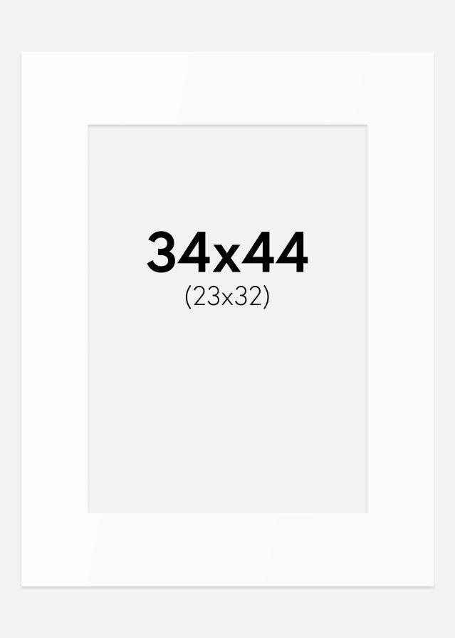 Passe-partout Branco Padrão (Bordo interior branco) 34x44 cm (23x32)