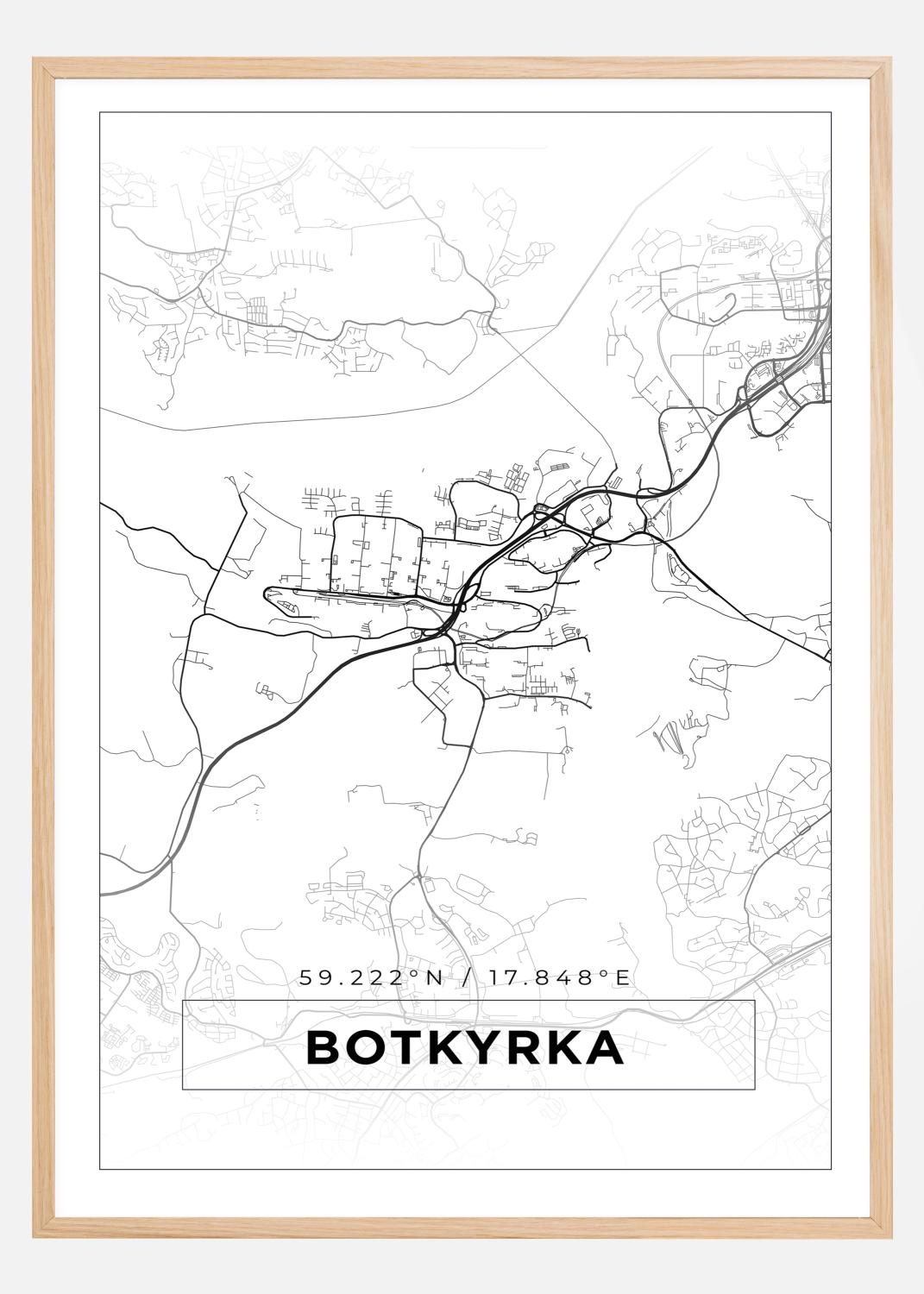Product Image for Mapa - Botkyrka - Cartaz Branco (21x29.7 cm (A4))