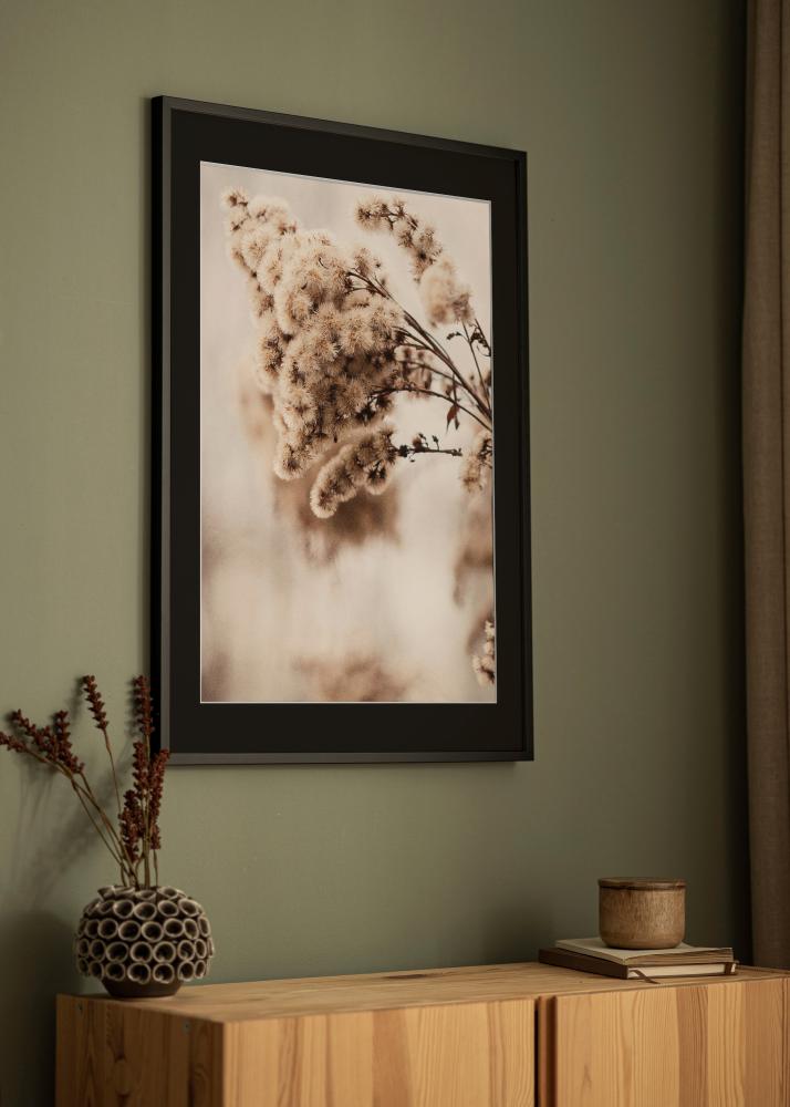 Moldura E-Line Preto 30x40 cm - Passe-partout Preto 21x29,7 cm (A4)