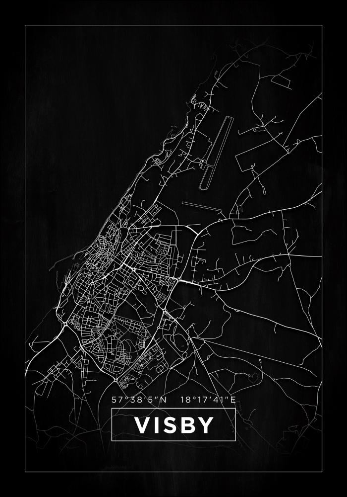 Mapa - Visby - Cartaz Preto