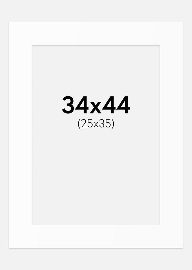 Passe-partout Branco Padrão (Bordo interior branco) 34x44 cm (25x35)