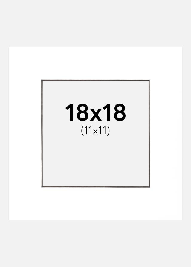 Passe-partout Branco (Bordo interior preto) 18x18 cm (11x11 cm)