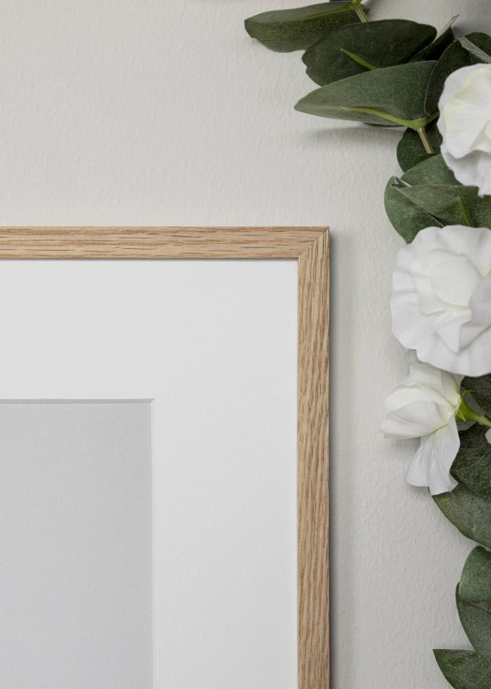 Moldura carvalho estreito acrílico 32x32 cm