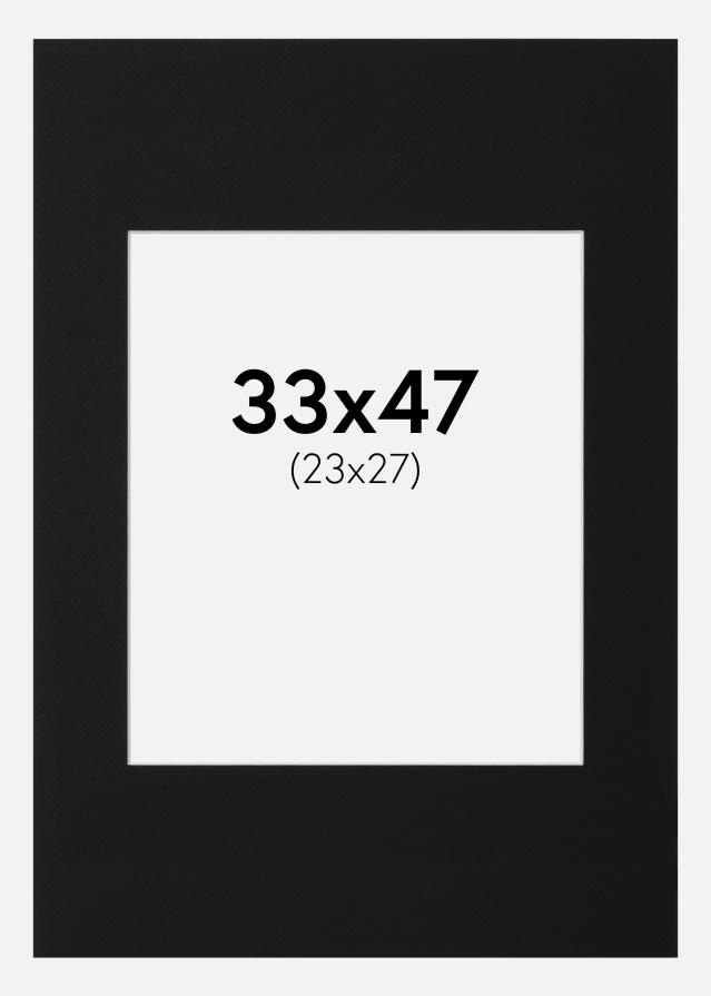 Passe-partout Preto Padrão (Bordo interior branco) 33x47 cm (23x27)