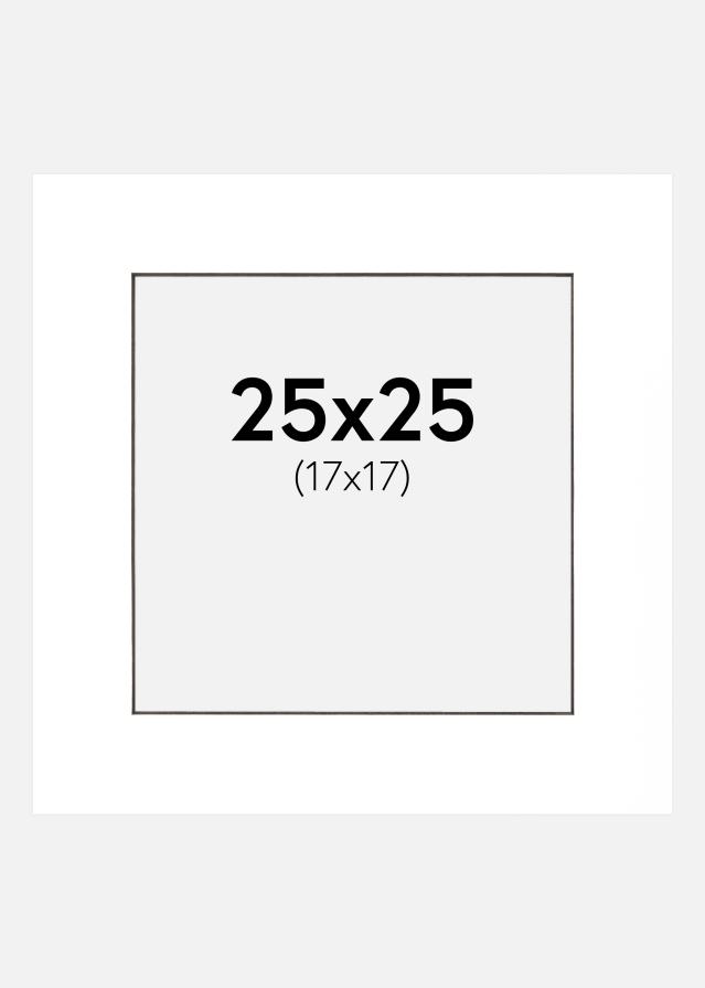 Passe-partout Branco (Bordo interior preto) 25x25 cm (17x17 cm)
