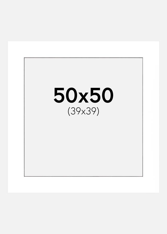 Passe-partout Branco (Bordo interior preto) 50x50 cm (39x39 cm)