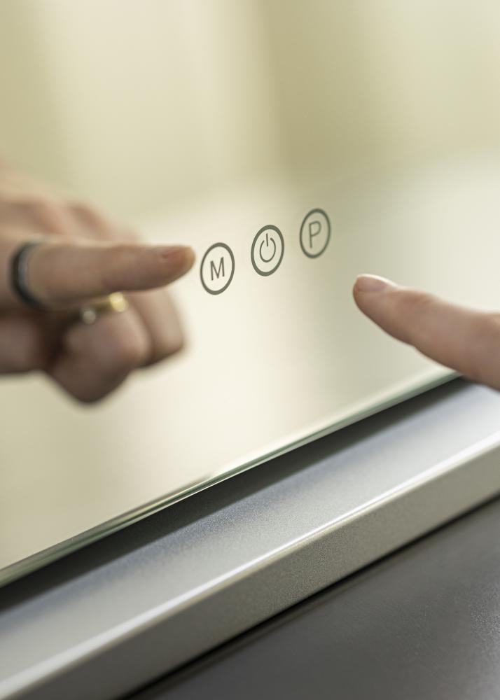 KAILA Espelho para toucador Base LED 14 Prateado 56x46 cm