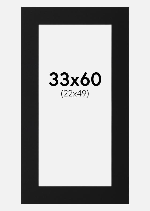 Passe-partout Preto Padrão (Bordo interior branco) 33x60 cm (22x49)