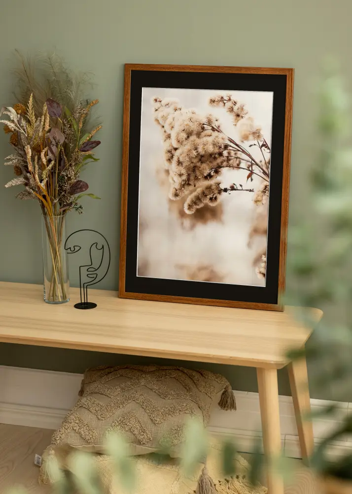 Moldura Stilren Warm Brown 50x70 cm - Passe-partout Preto 42x59,4 cm (A2)