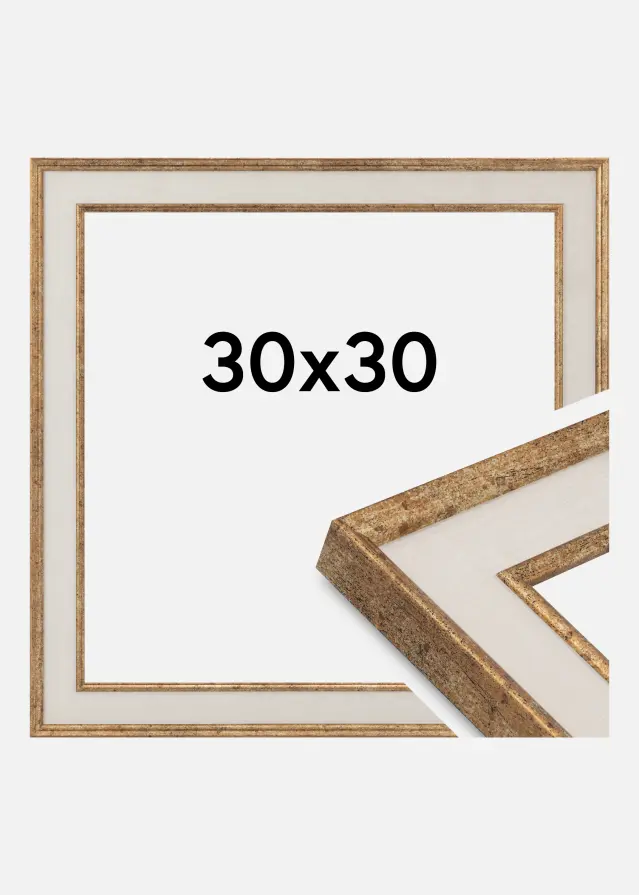 Moldura Dolly Vidro acrílico Ouro 30x30 cm