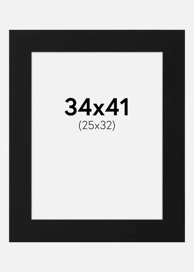 Passe-partout Preto Padrão (Bordo interior branco) 34x41 cm (25x32)