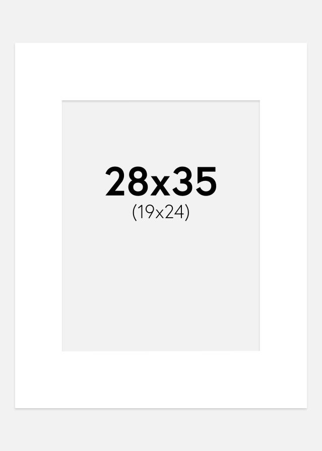 Passe-partout Branco puro (Bordo interior branco) 28x35 cm (19x24 cm)