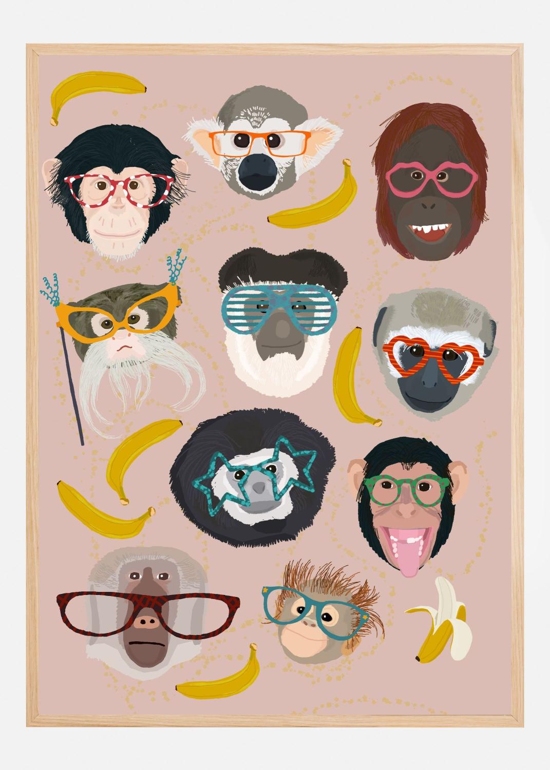 Product Image for Monkey In Glasses Print Póster (21x29.7 cm (A4))