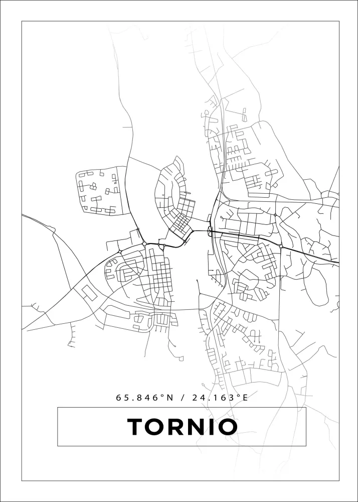 Mapa - Tornio - Cartaz Branco