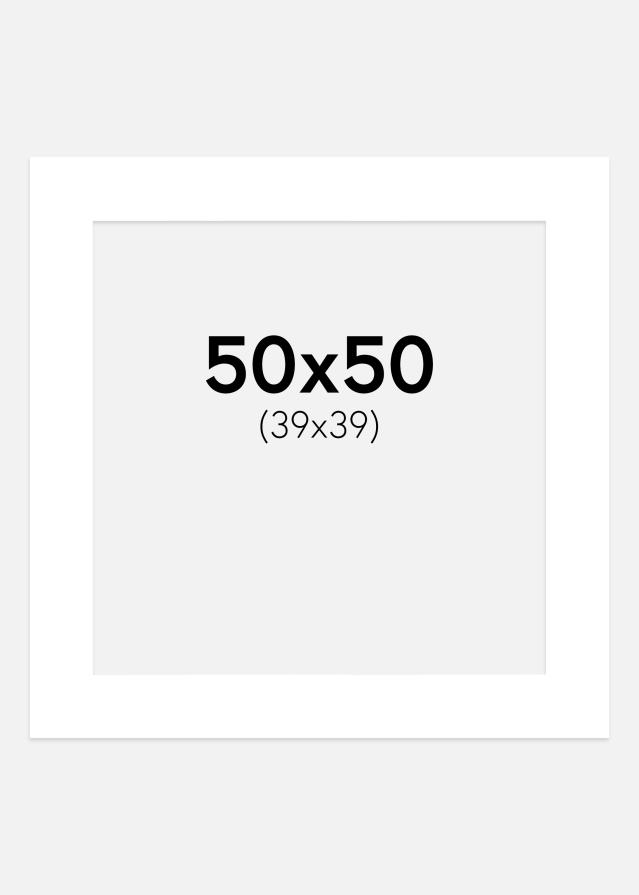 Passe-partout Branco puro (Bordo interior branco) 50x50 cm (39x39 cm)