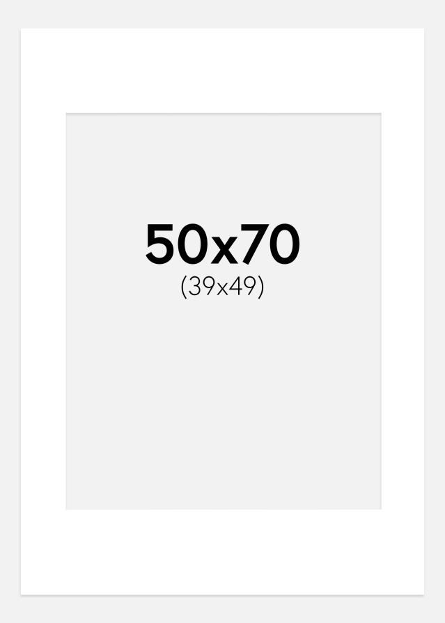 Passe-partout Branco puro (Bordo interior branco) 50x70 cm (39x49 cm)