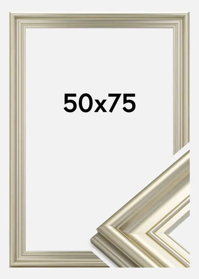 Moldura Mora Premium Prateado 50x75 cm