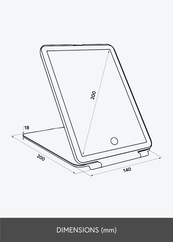 KAILA Espelho para toucador Travel LED Recarregável Branco 14x20 cm