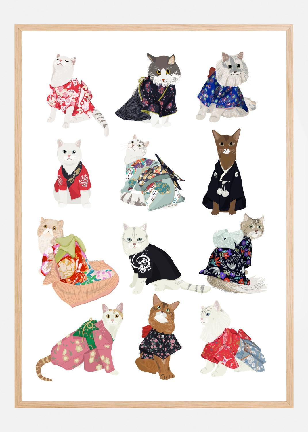 Product Image for Cat In Kimono Póster (21x29.7 cm (A4))