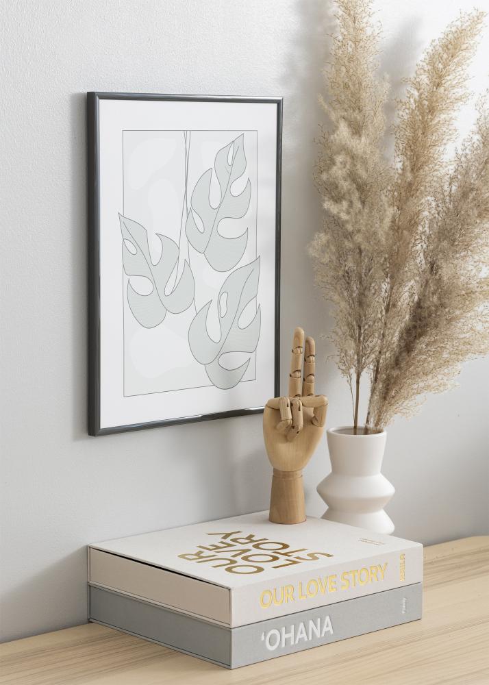 Moldura New Lifestyle Vidro acrílico Cinzento-escuro 30x40 cm