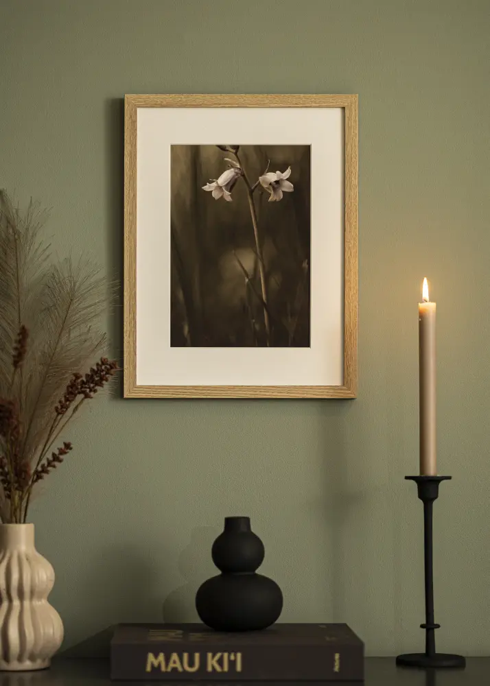 Moldura Selection Carvalho 50x70 cm - Passe-partout Branco 42x59,4 cm (A2)