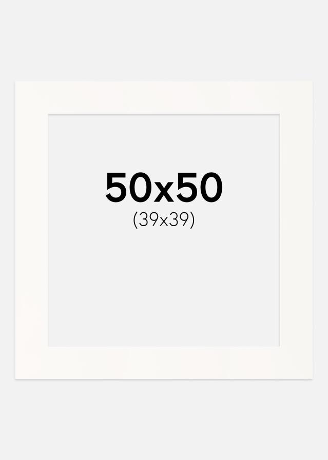 Passe-partout Antique White (Bordo interior branco) 50x50 cm (39x39)