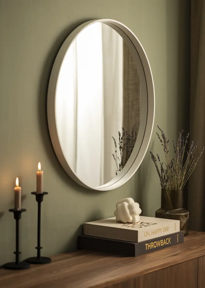 Espelho Reflection Branco 70 cm Ø