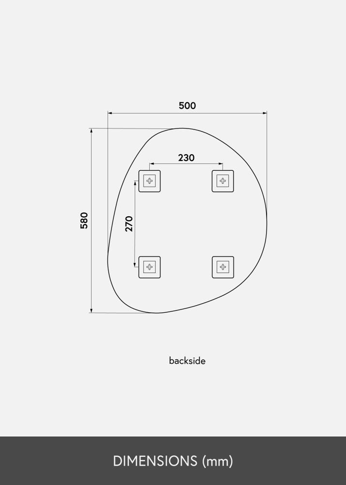 KAILA Espelho Soft Drop Deluxe 50x58 cm